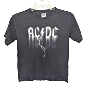 Vintage 2004 youth Large ACDC rock band lightning front logo Tshirt